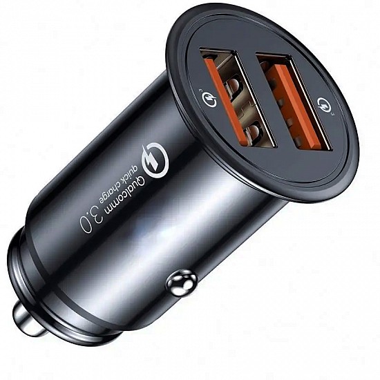 AINOPE dual USB autolader met QC3.0 (quick charge van Qualcomm), 45W, zwart