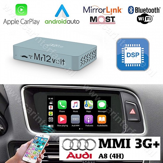 CarPlay & Android Auto / Mirrorlink DSP Interface voor Audi Audi A8 (4H) 2010+ met MMI 3G en 3G+ (MOST)