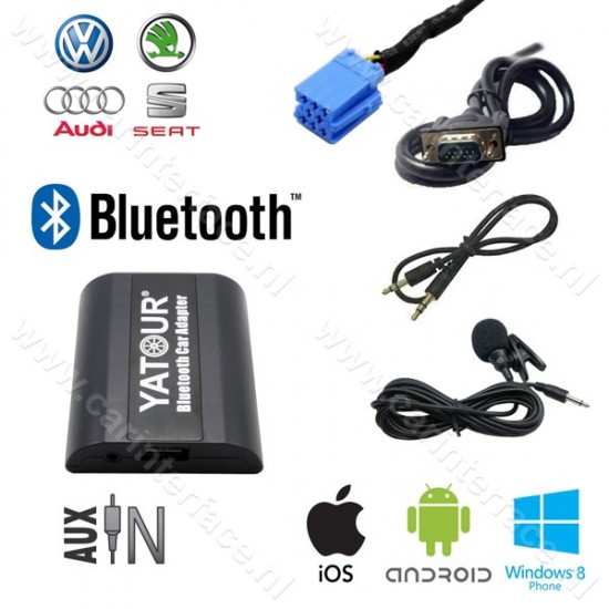 Yatour Bluetooth / audio adapter AUX ingang voor VOLKSWAGEN / VW autoradio's (YT-BTA-VW8)
