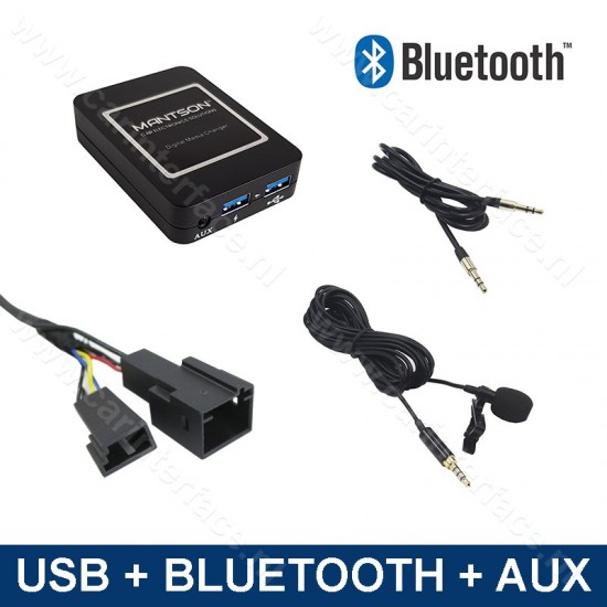 + carkit / USB / AUX interface adapter voor BMW autoradio's, 3+6 pin