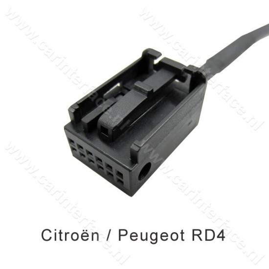 Connect cable to mp3 jack for Peugeot Citroen on RD4 car radio