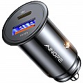 AINOPE USB-C + USB-A sigarettenaansteker autolader, 12V, QC3.0 & PD3.0, 67.5W, zwart