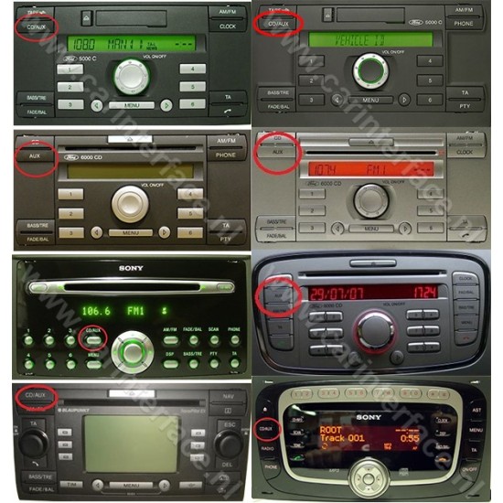 Adaptador de cable Bluetooth de audio del coche para Ford Fiesta Focus  Mondeo Kuga Sony 6000cd Radio Musik Stream