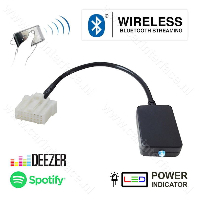 Verbergen supermarkt cel Bluetooth streaming adapter voor Mazda autoradio's met een 16-pin  AUX-aansluiting