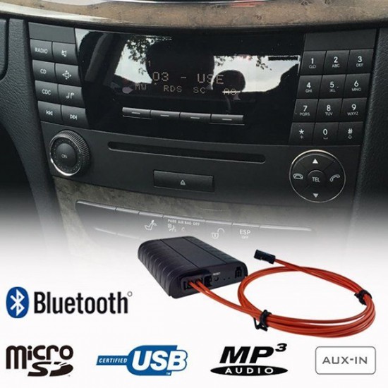 Bluetooth, MP3 USB, AUX ingang, interface adapter voor NTG 1, NTG Audio 20, 50 Comand Mercedes-Benz radio's