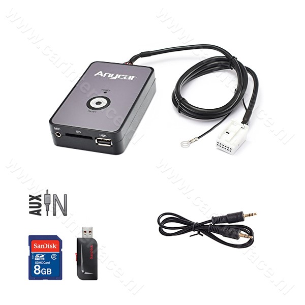 laser tekst worstelen Anycar USB, SD, AUX ingang, MP3 interface adapter voor Audi autoradio's  (AL-1080A-VW12)