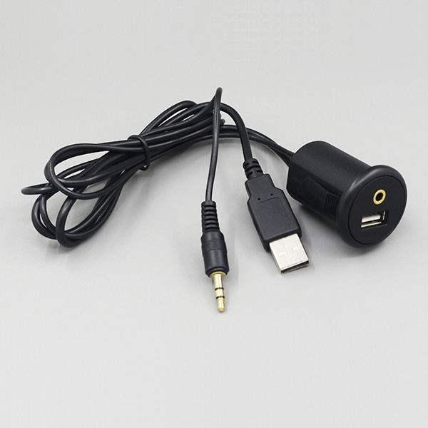 USB en AUX inbouw connector met kabel