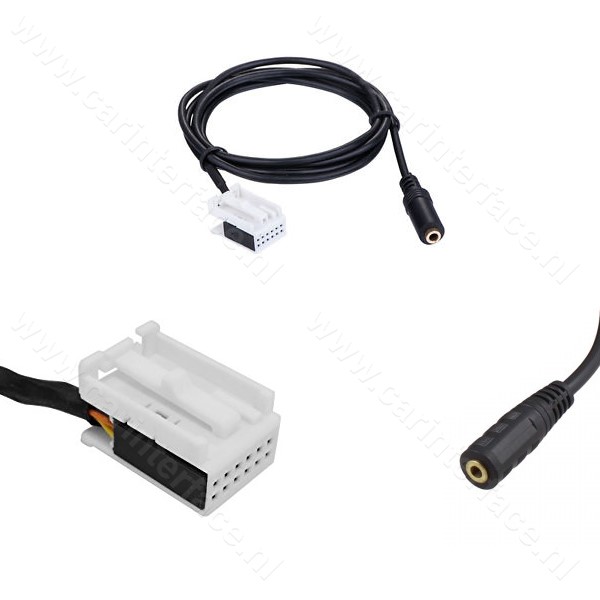 AUX kabel (3,5mm female naar 12-pin) voor o.a. MFD3, RCD 210, 310, RCD 510, RNS 310, RNS-E